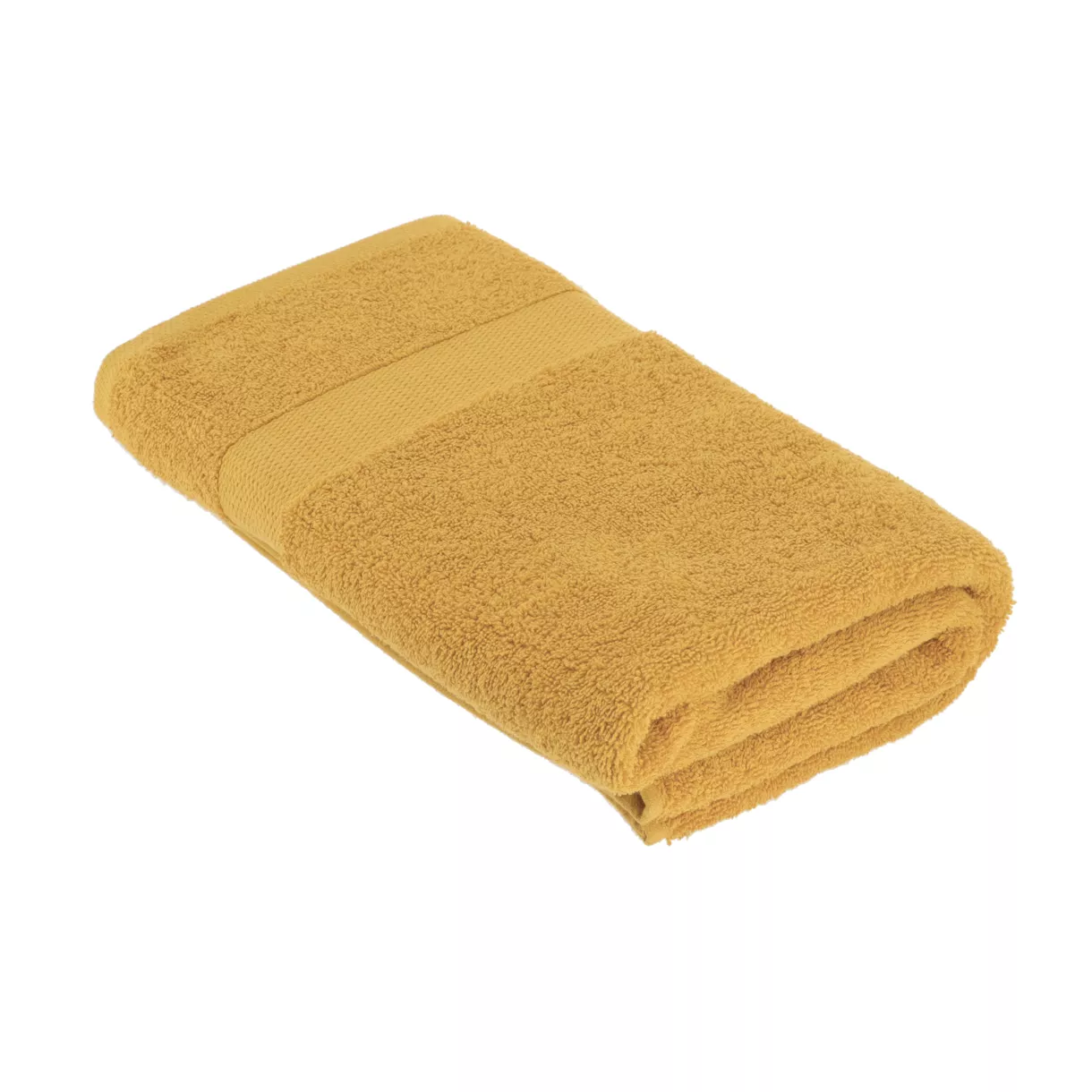 eminza Serviette de bain coton (90 x 150 cm) Timeless Jaune moutarde