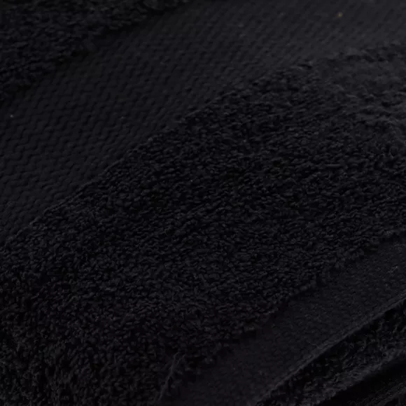 Eminza Serviette De Bain Coton (90 X 150 Cm) Timeless Noire