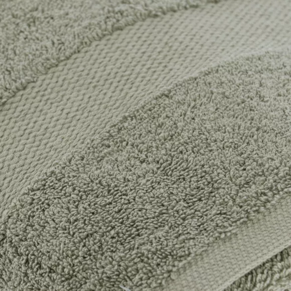 Eminza Serviette De Bain Coton (90 X 150 Cm) Timeless Vert Kaki