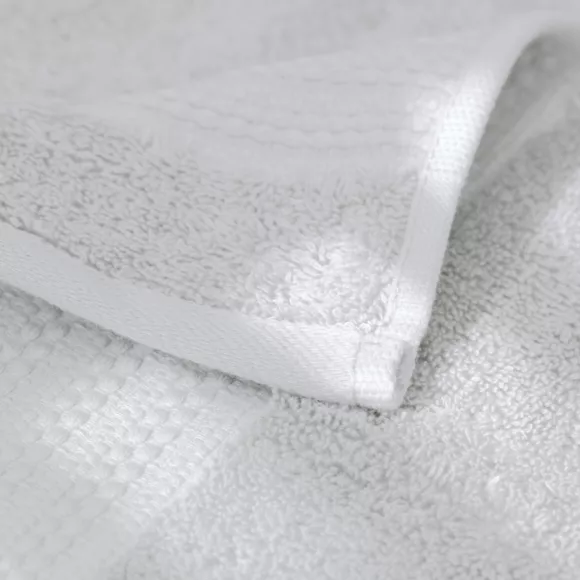 Eminza Serviette De Bain Coton Bio (30 X 50 Cm) Méline Blanc Chantilly