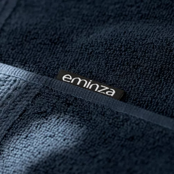 Eminza Serviette De Bain Coton Bio (30 X 50 Cm) Méline Bleu Nuit