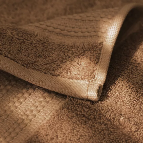 Eminza Serviette De Bain Coton Bio (30 X 50 Cm) Méline Camel