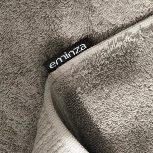 Eminza Serviette De Bain Coton Bio (30 X 50 Cm) Méline Gris Argile