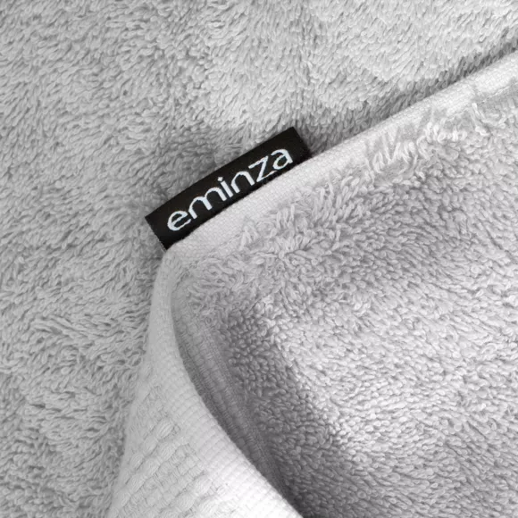 Eminza Serviette De Bain Coton Bio (30 X 50 Cm) Méline Gris Nuage
