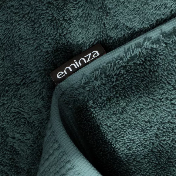 Eminza Serviette De Bain Coton Bio (30 X 50 Cm) Méline Vert émeraude