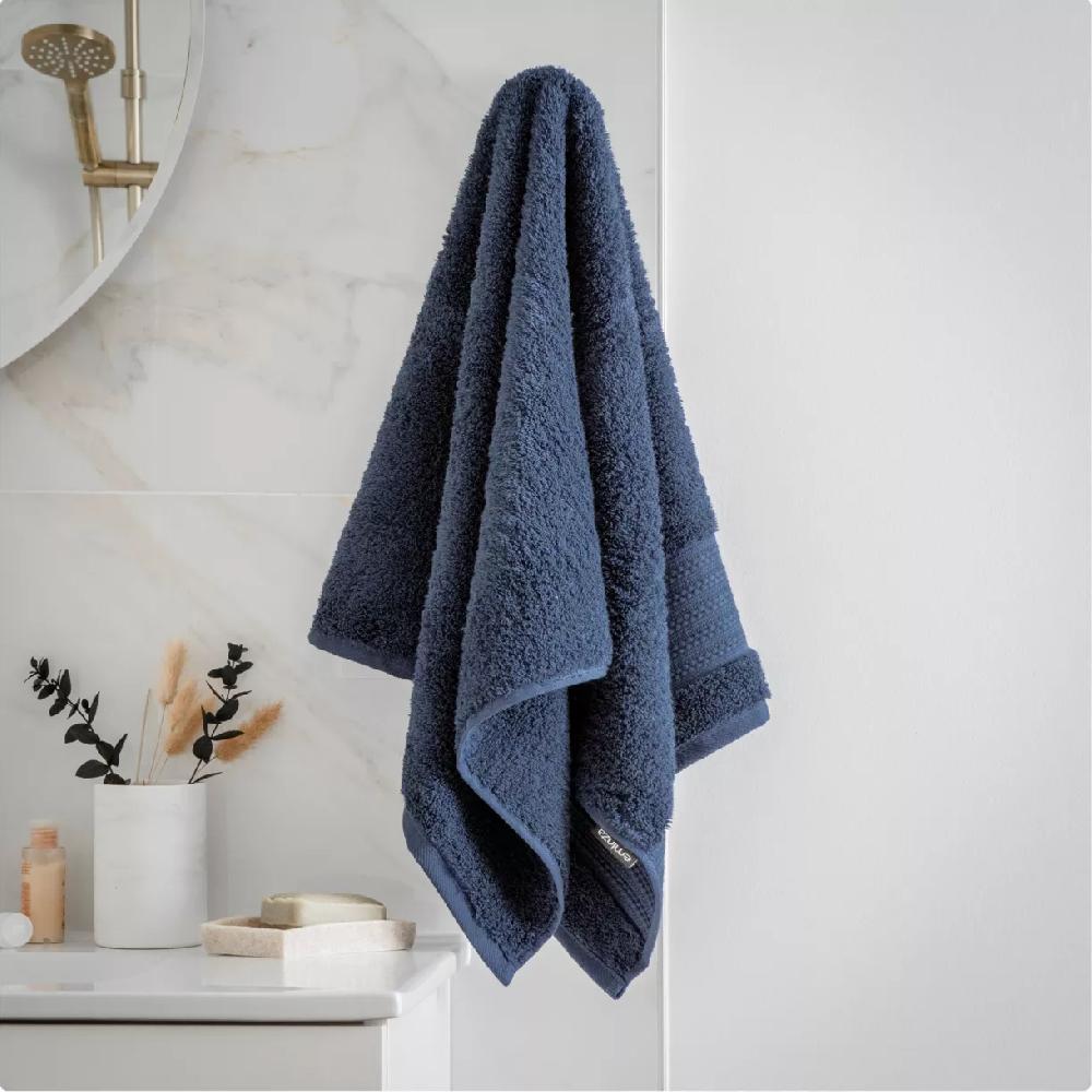 eminza Serviette de bain coton bio (50 x 90 cm) Méline Bleu nuit