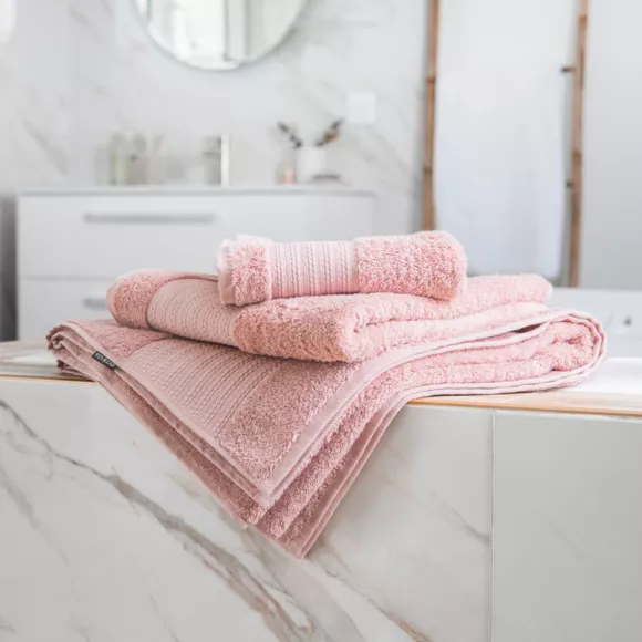 Eminza Serviette De Bain Coton Bio (50 X 90 Cm) Méline Rose Pêche
