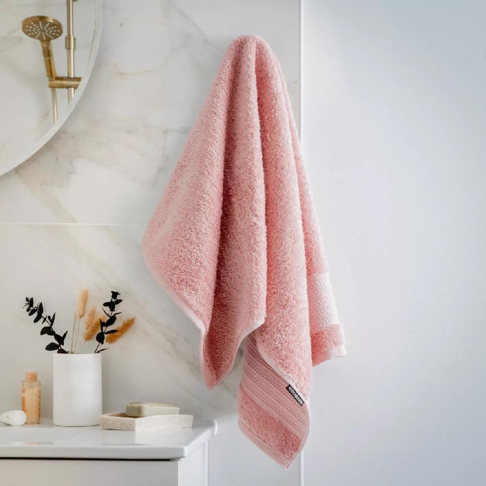 eminza Serviette de bain coton bio (50 x 90 cm) Méline Rose pêche