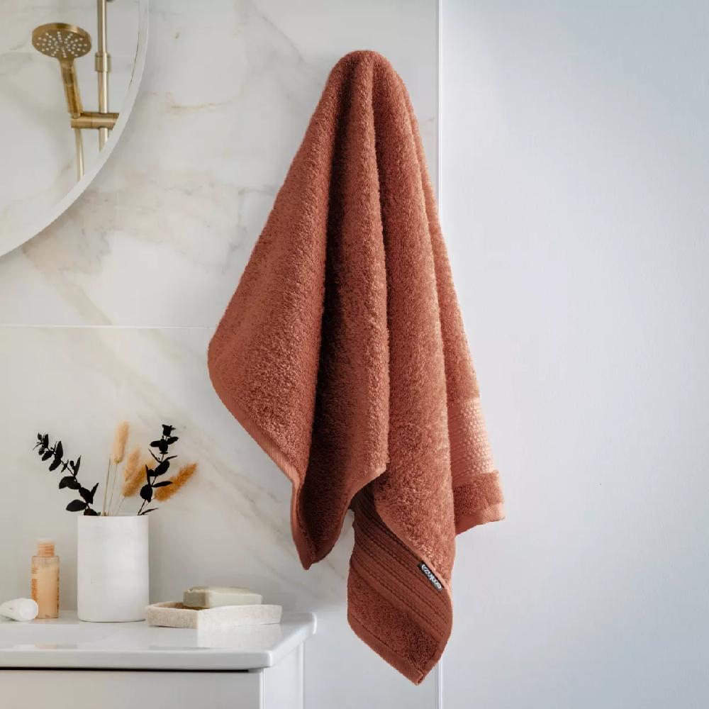 eminza Serviette de bain coton bio (50 x 90 cm) Méline Terracotta