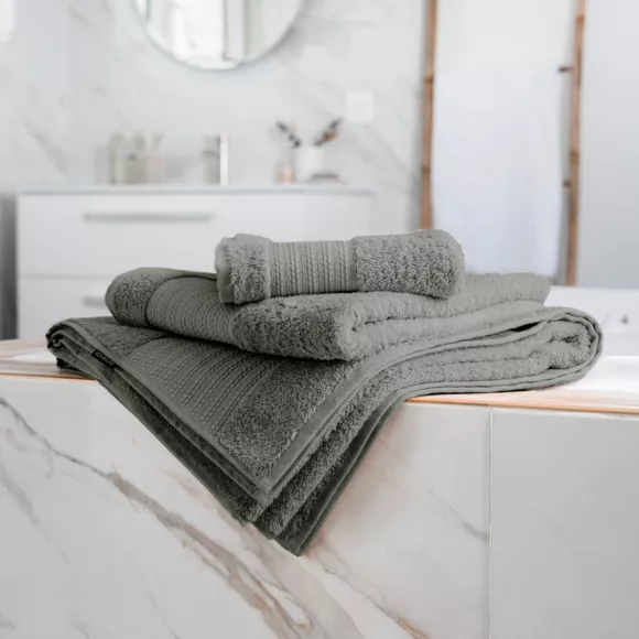 Eminza Serviette De Bain Coton Bio (50 X 90 Cm) Méline Vert Romarin