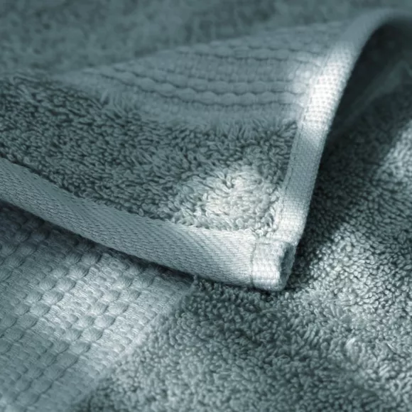 Eminza Serviette De Bain Coton Bio (70 X 130 Cm) Méline Bleu Glacier