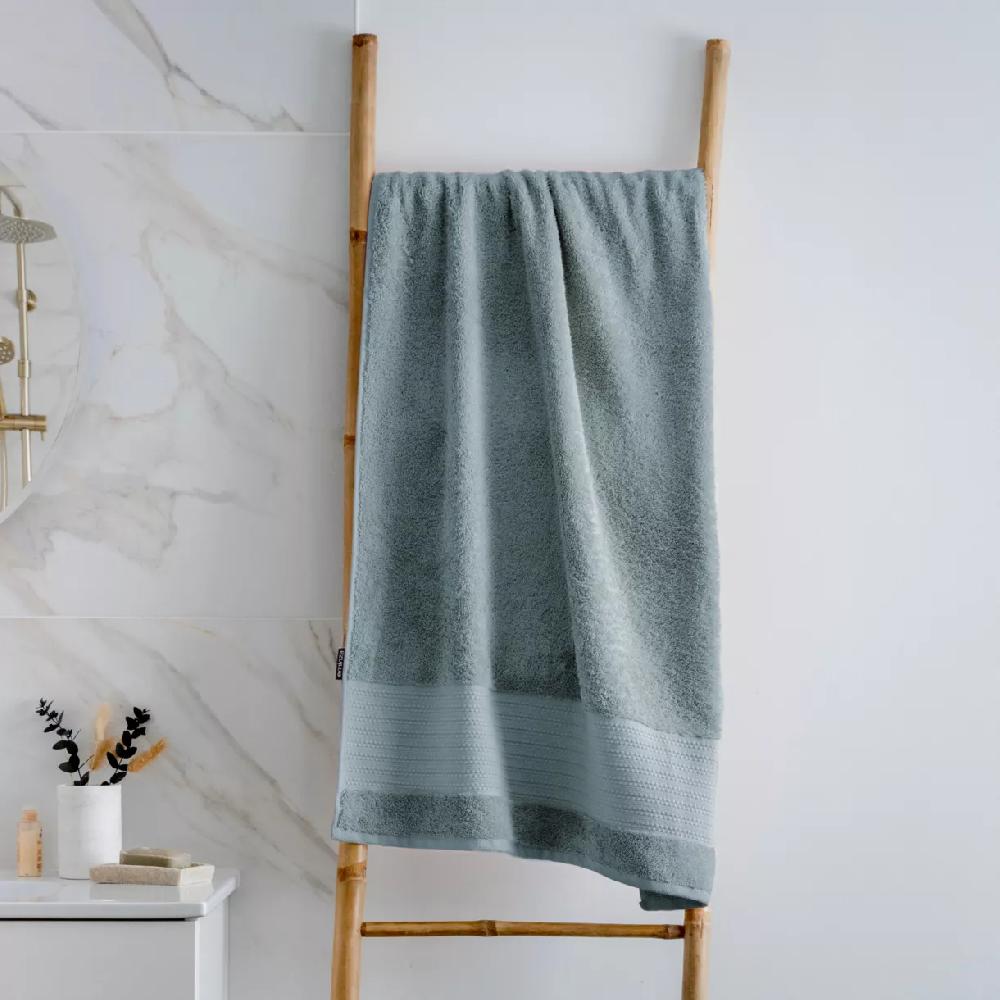 eminza Serviette de bain coton bio (70 x 130 cm) Méline Bleu glacier
