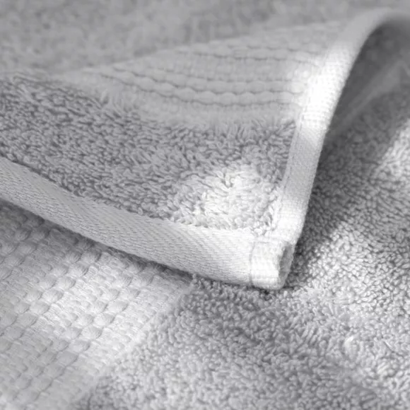 Eminza Serviette De Bain Coton Bio (70 X 130 Cm) Méline Gris Nuage