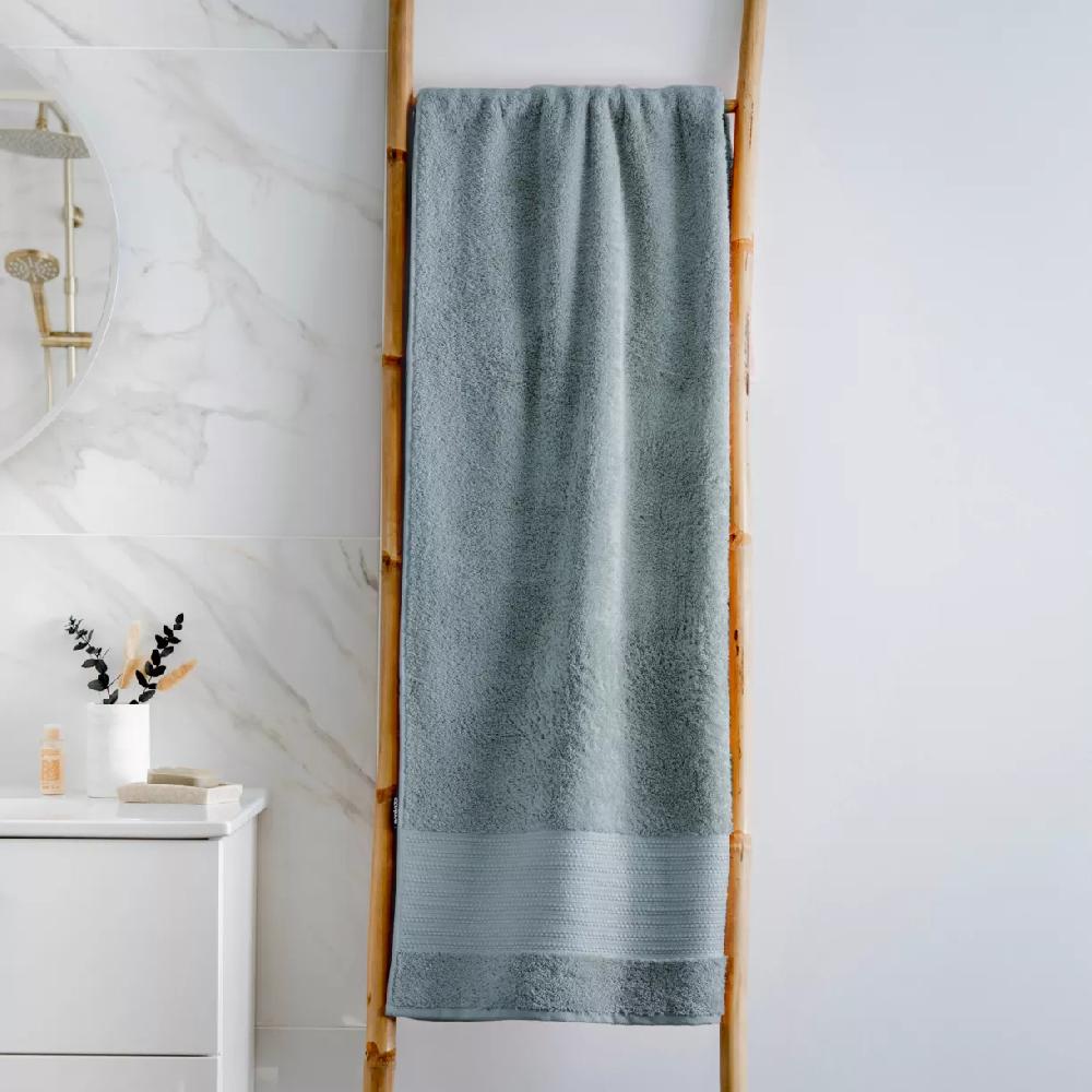 eminza Serviette de bain coton bio (90 x 150 cm) Méline Bleu glacier