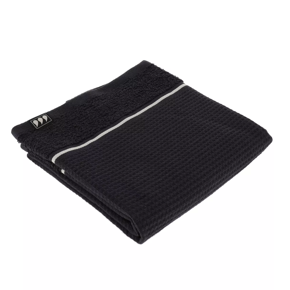 eminza Serviette de bain coton nid d'abeille (50 x 90 cm) Japandi Noir