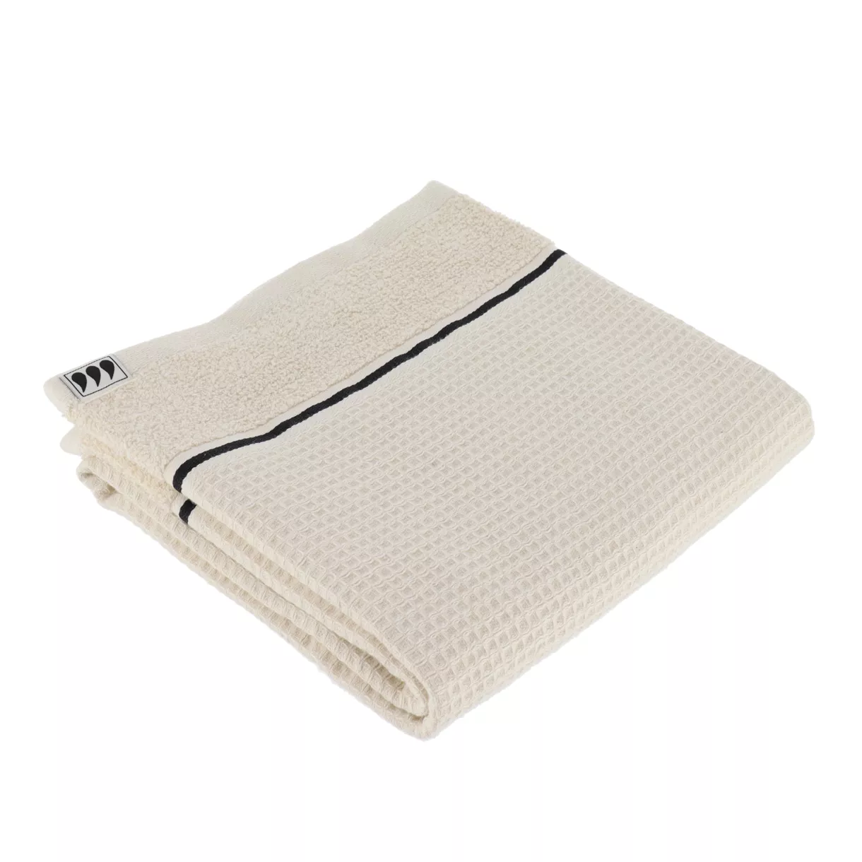 eminza Serviette de bain coton nid d'abeille (50 x 90 cm) Japandi Beige