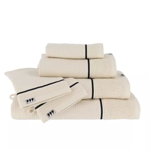 Eminza Serviette De Bain Coton Nid D'abeille (70 X 130 Cm) Japandi Beige