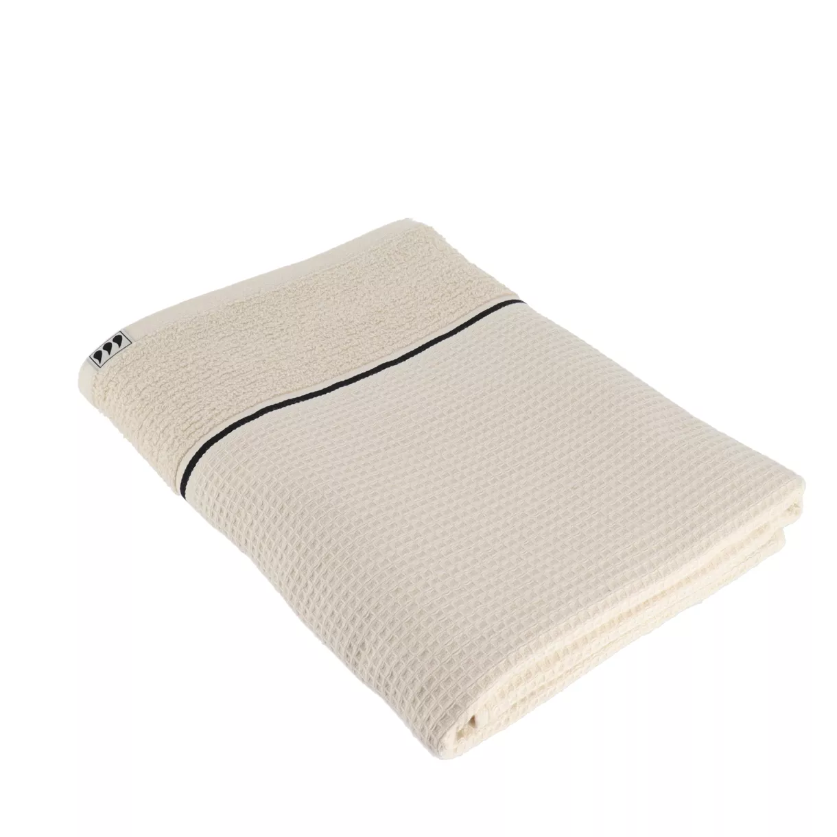 eminza Serviette de bain coton nid d'abeille (70 x 130 cm) Japandi Beige