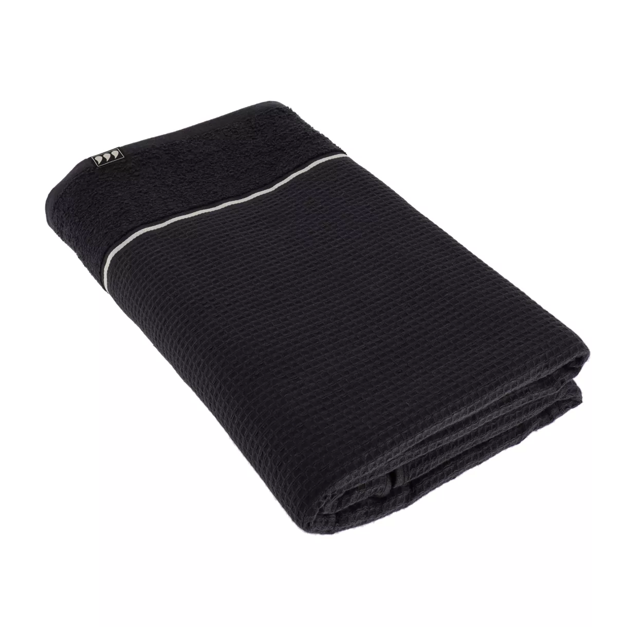 eminza Serviette de bain coton nid d'abeille (90 x 150 cm) Japandi Noir