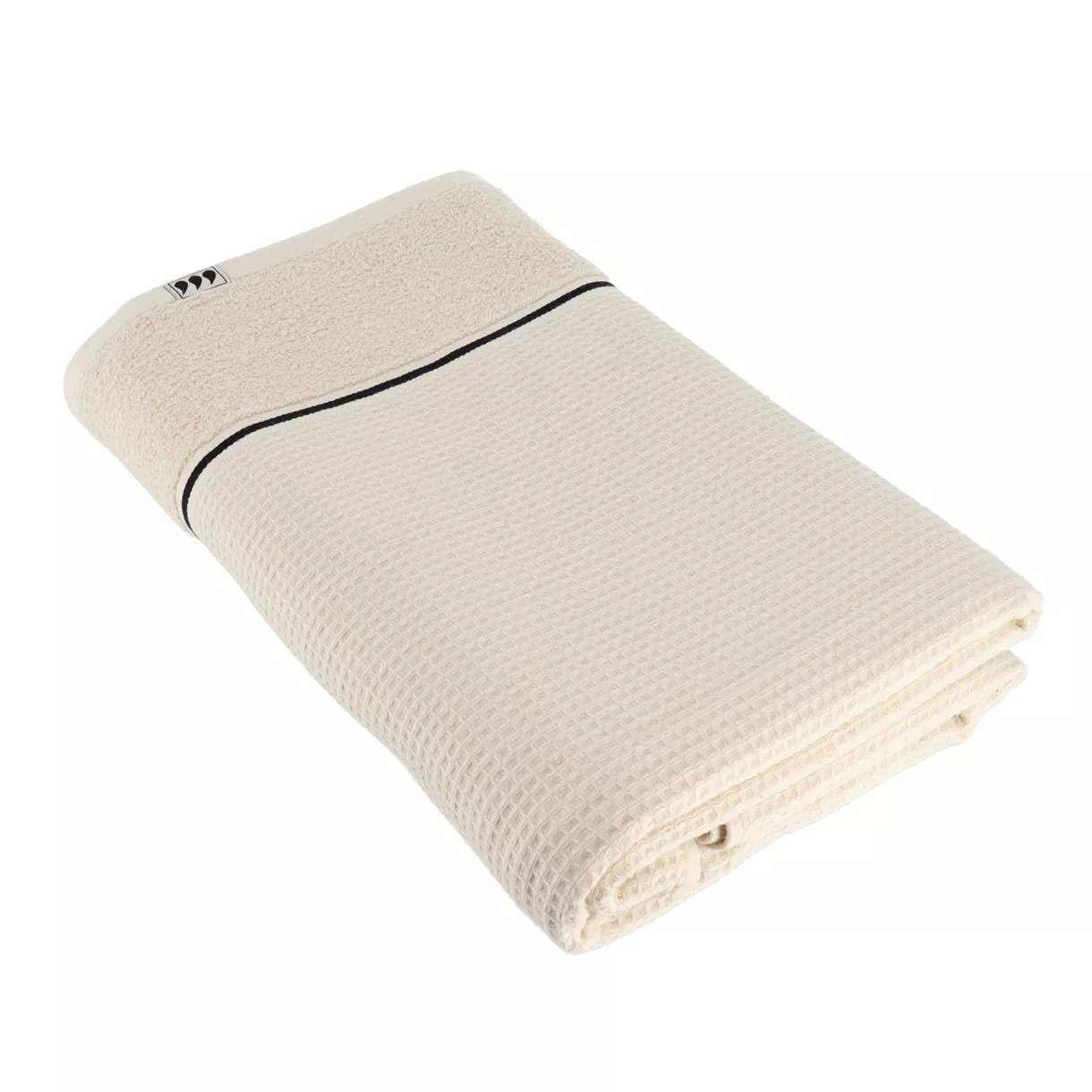 eminza Serviette de bain coton nid d'abeille (90 x 150 cm) Japandi Beige