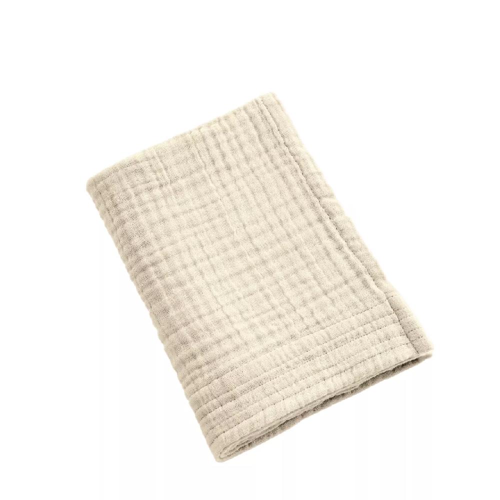 eminza Serviette de bain gaze de coton (30 x 50 cm) Gaïa Beige pampa