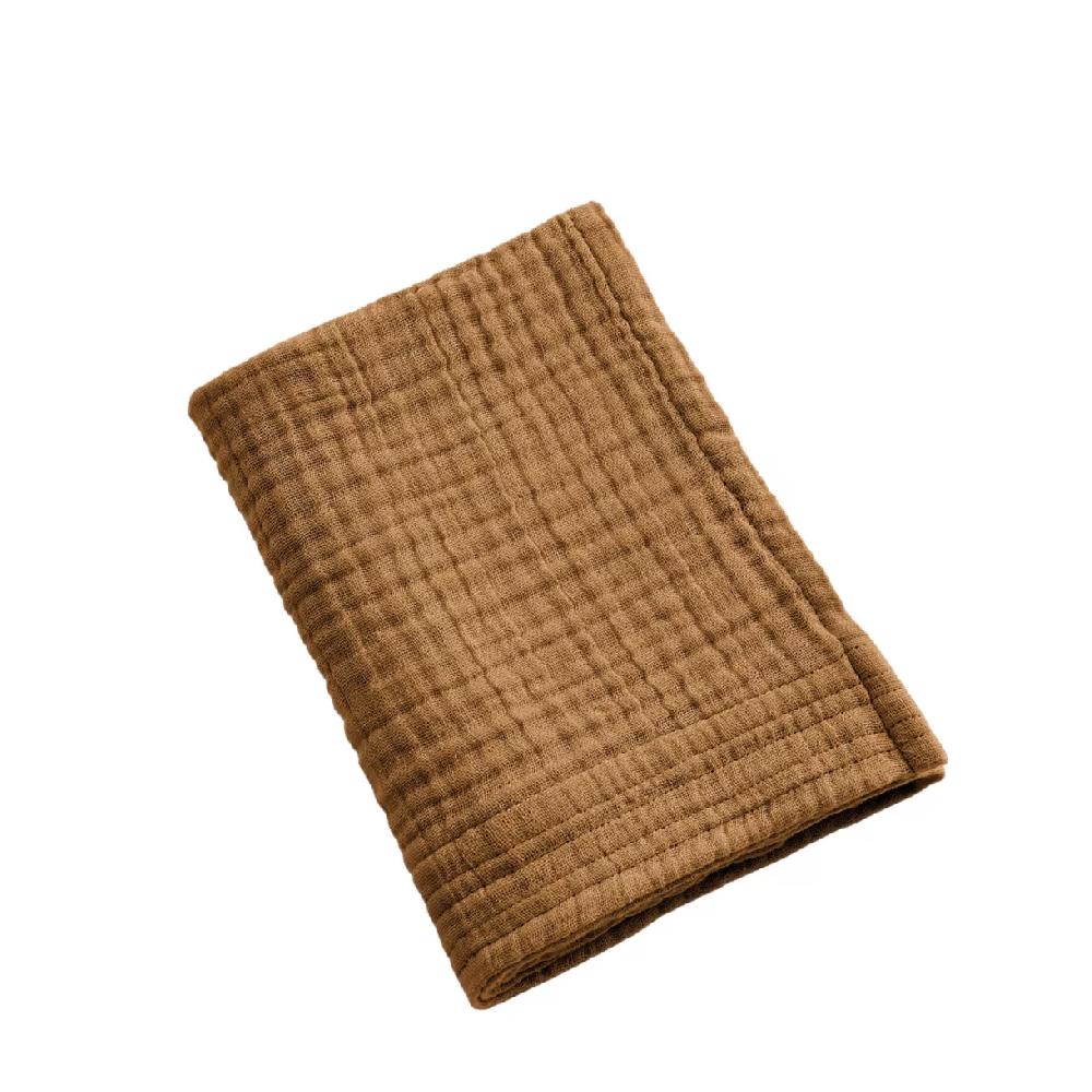 eminza Serviette de bain gaze de coton (30 x 50 cm) Gaïa Camel