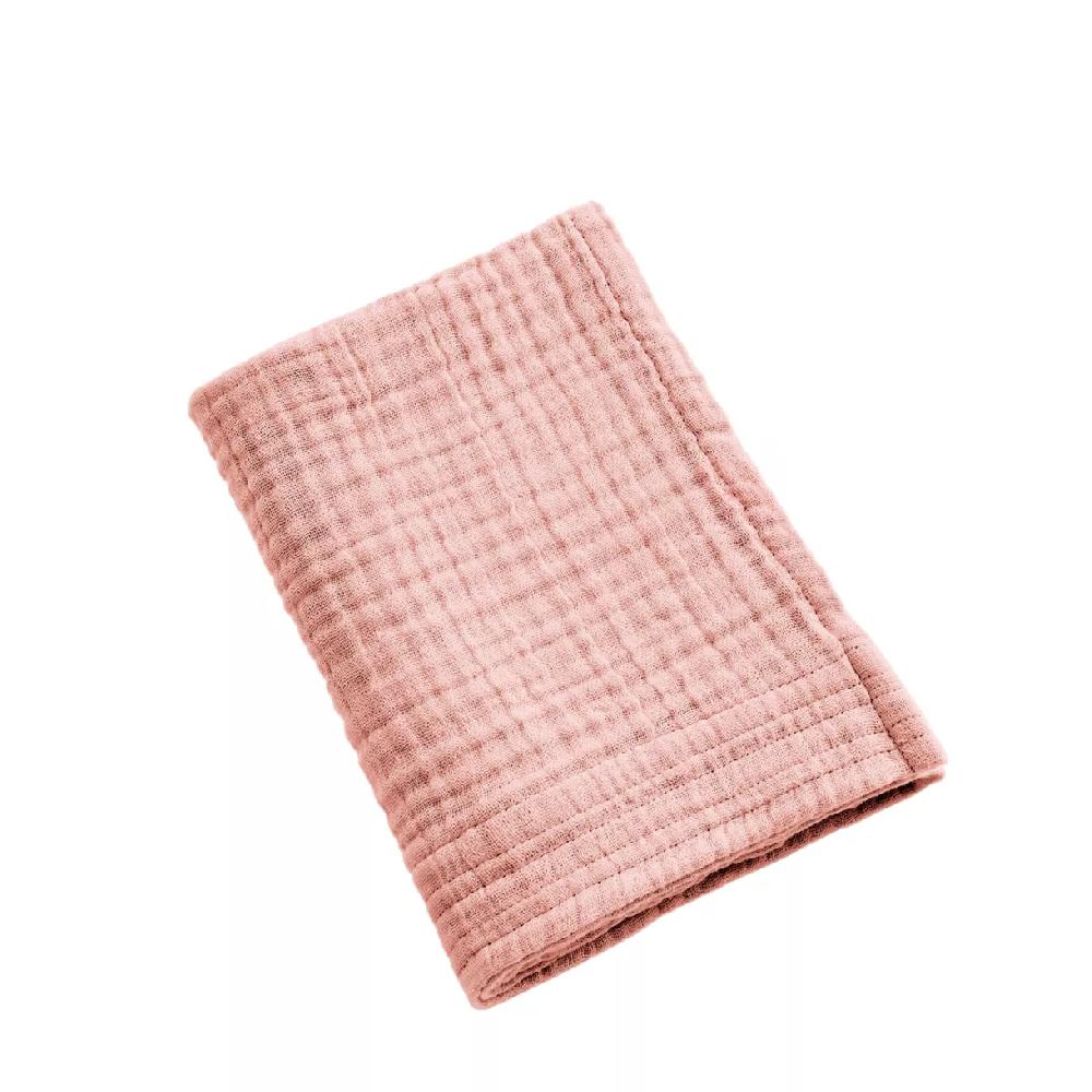 eminza Serviette de bain gaze de coton (30 x 50 cm) Gaïa Rose pêche