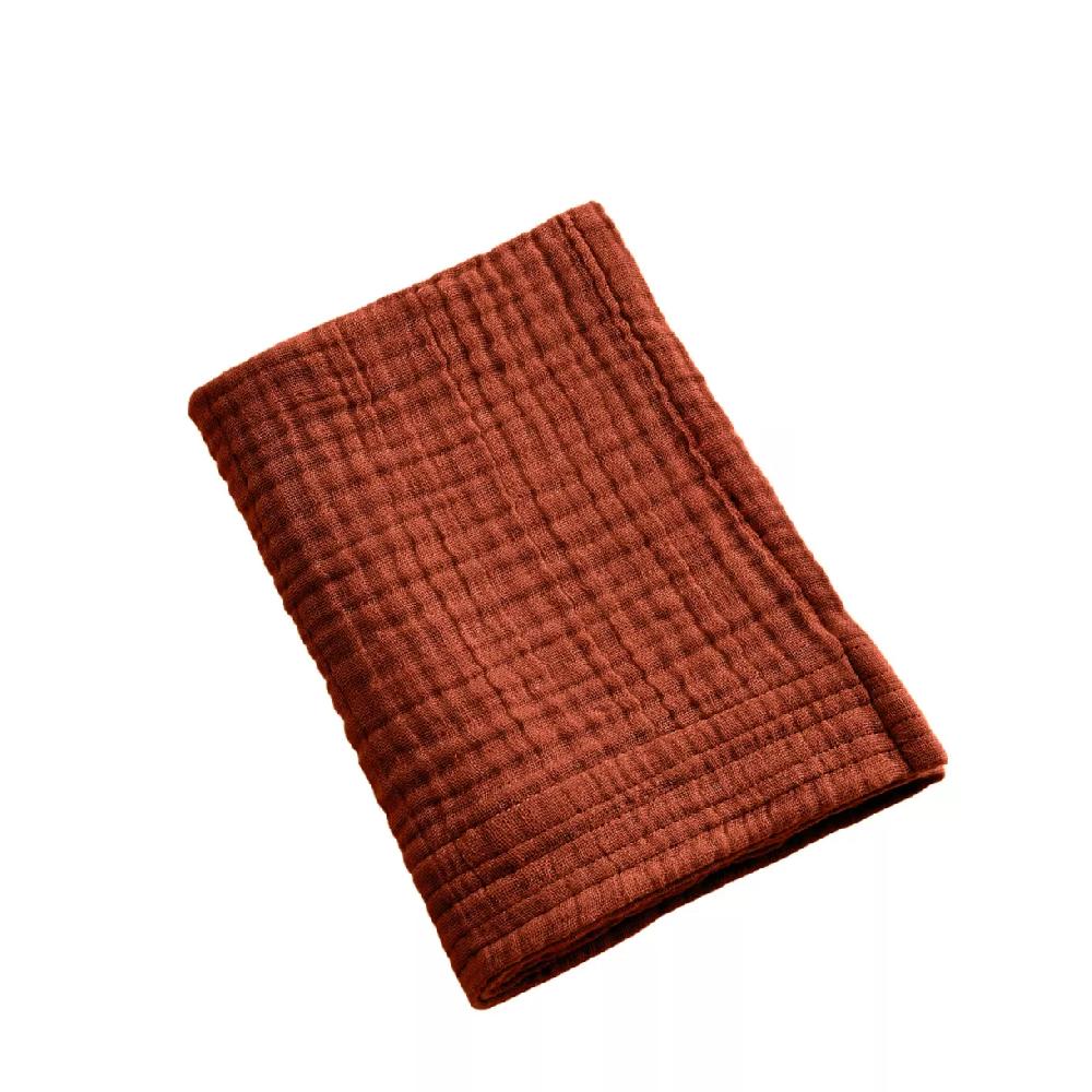 eminza Serviette de bain gaze de coton (30 x 50 cm) Gaïa Terracotta