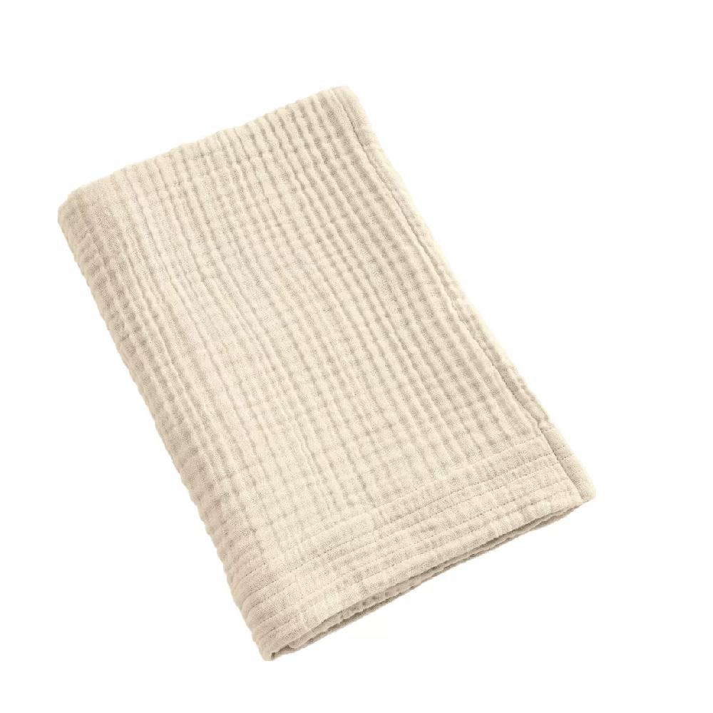 eminza Serviette de bain gaze de coton (50 x 90 cm) Gaïa Beige pampa