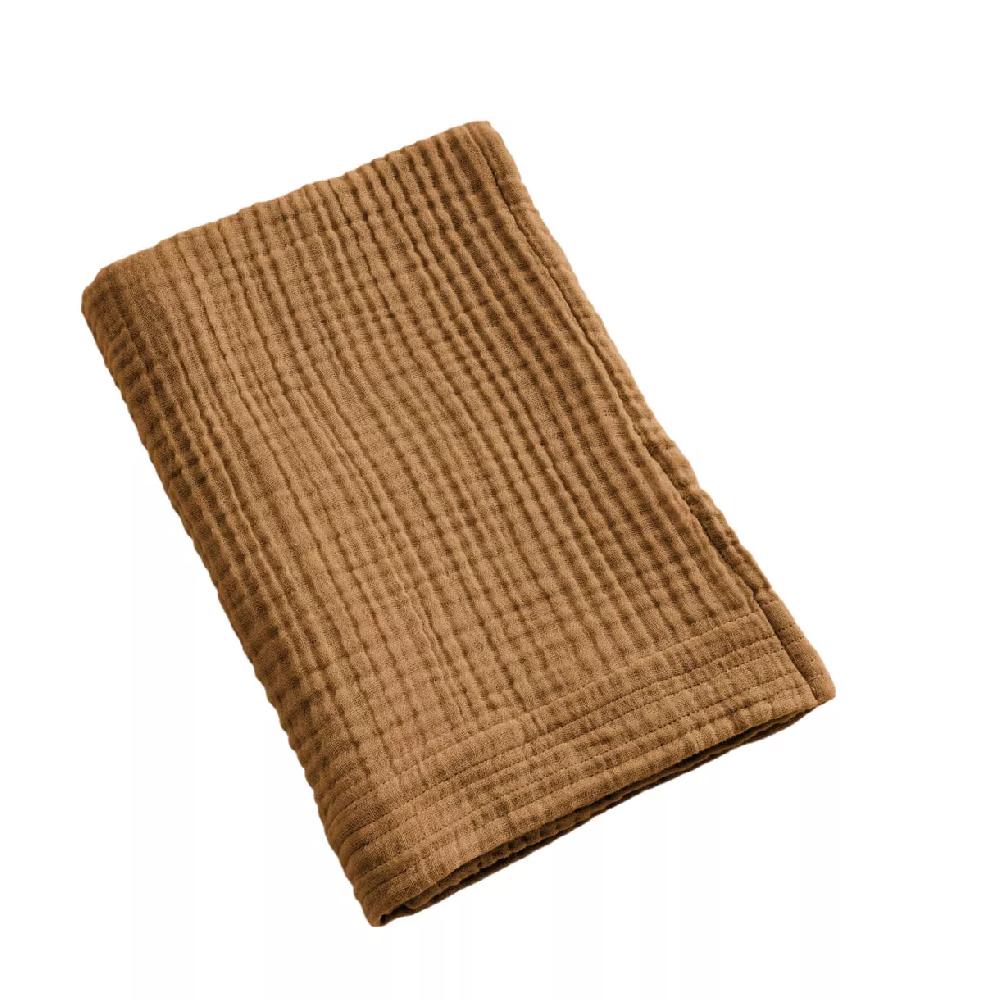 eminza Serviette de bain gaze de coton (70 x 130 cm) Gaïa Camel