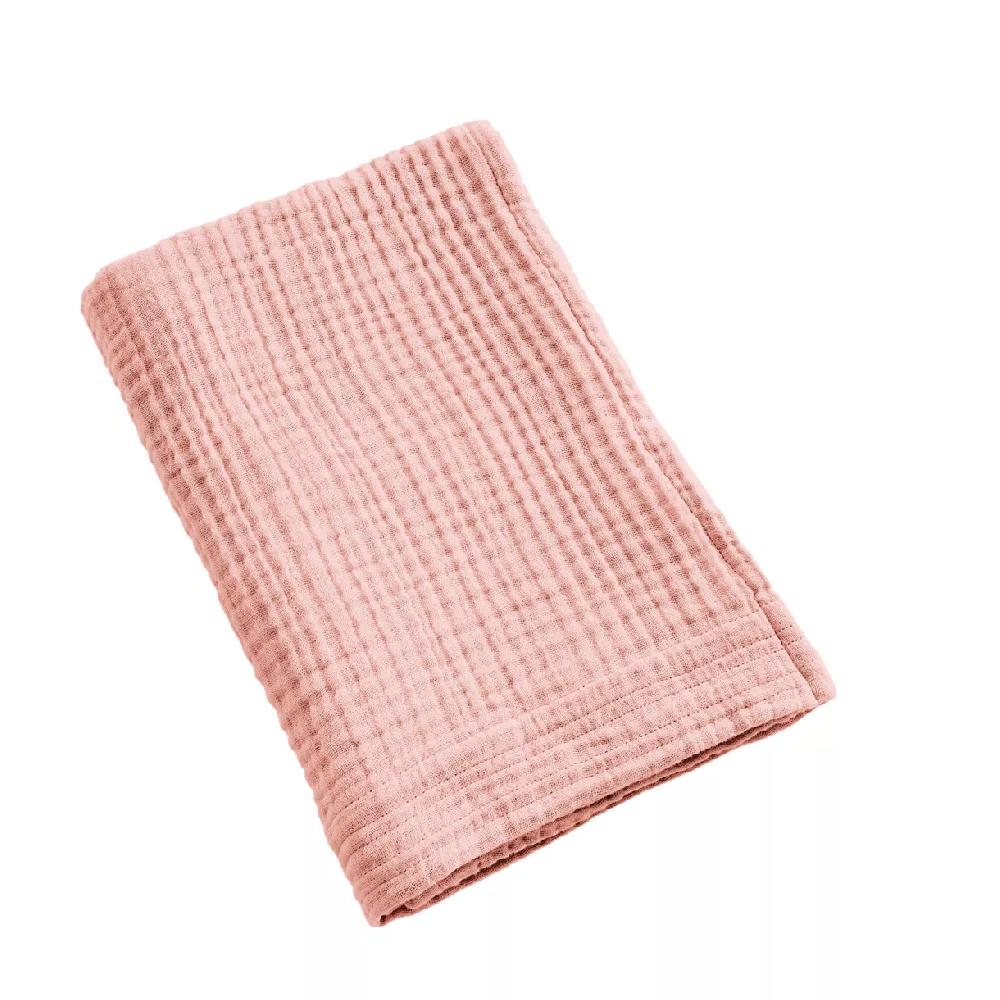 eminza Serviette de bain gaze de coton (70 x 130 cm) Gaïa Rose pêche