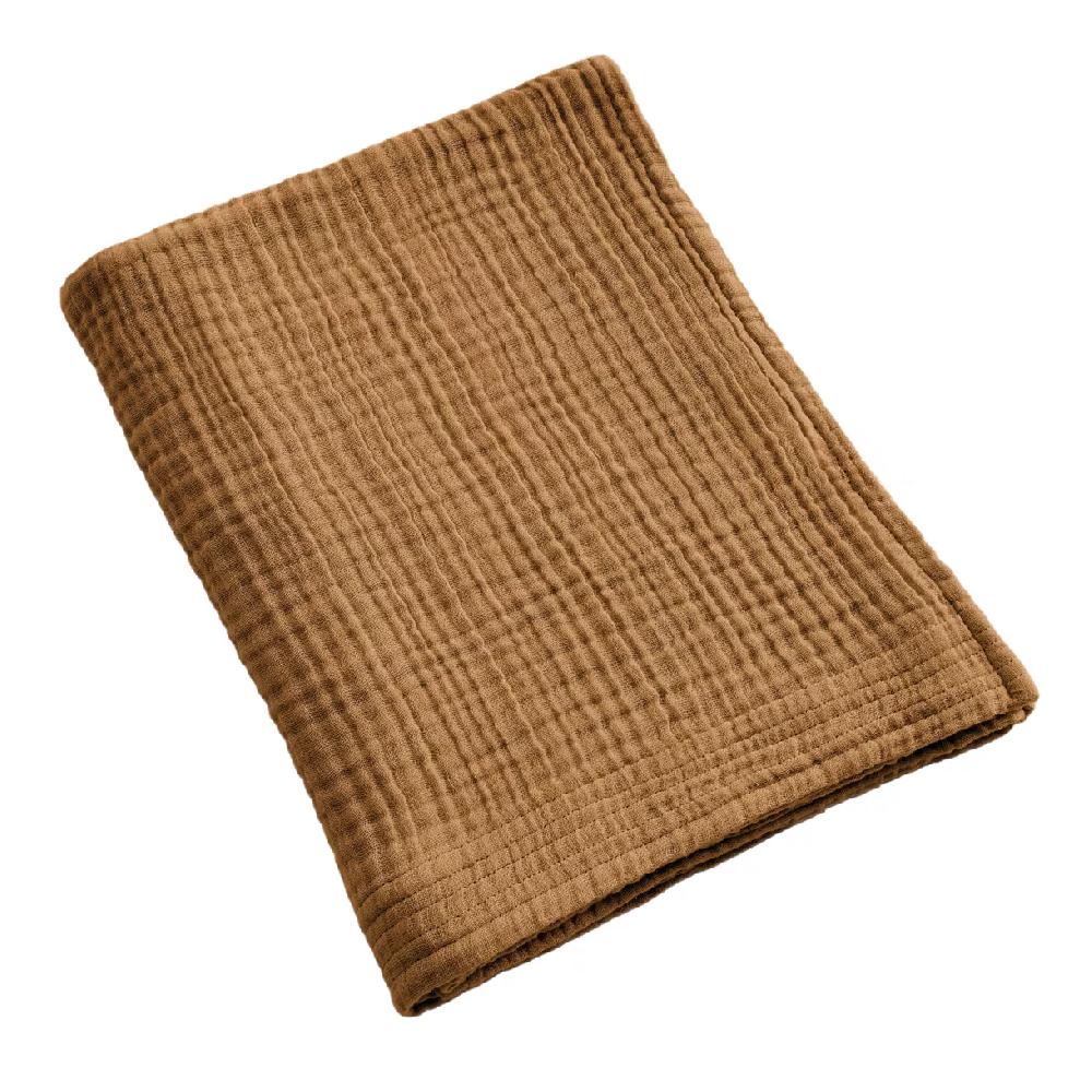 eminza Serviette de bain gaze de coton (90 x 150 cm) Gaïa Camel