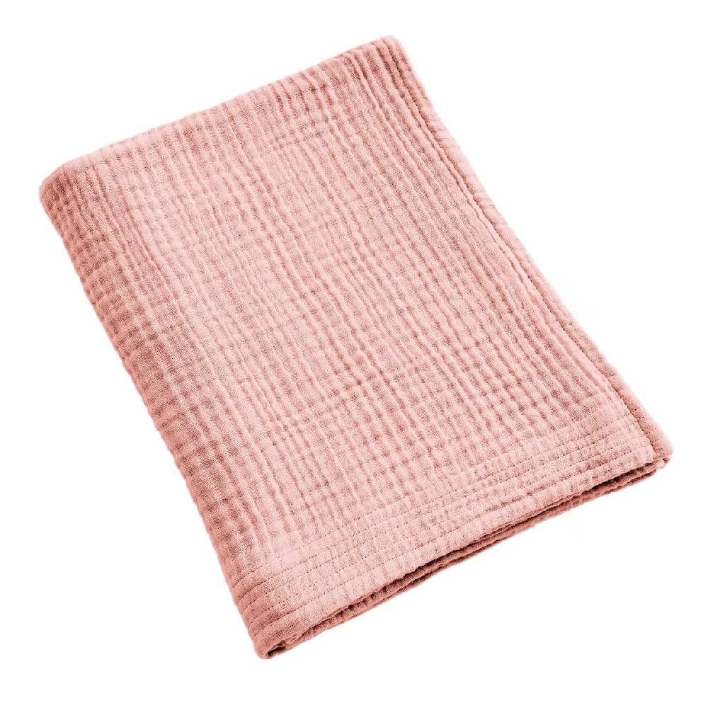 eminza Serviette de bain gaze de coton (90 x 150 cm) Gaïa Rose pêche