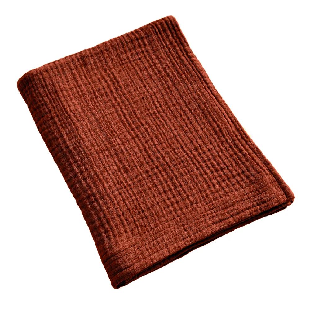 eminza Serviette de bain gaze de coton (90 x 150 cm) Gaïa Terracotta