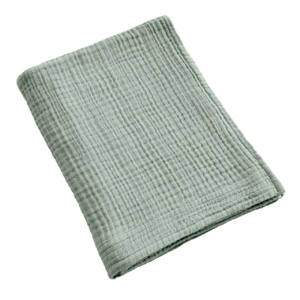 eminza Serviette de bain gaze de coton (90 x 150 cm) Gaïa Vert eucalyptus