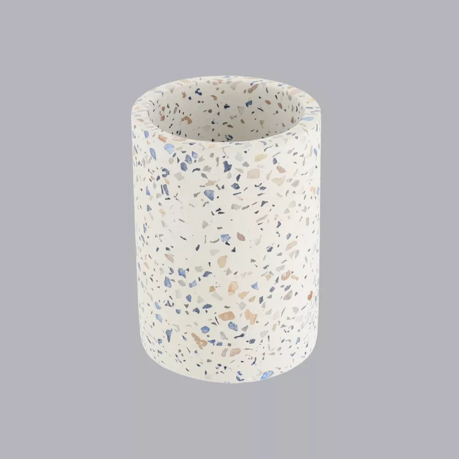 Eminza Set D'accessoires Salle De Bain Ciment Terrazzo
