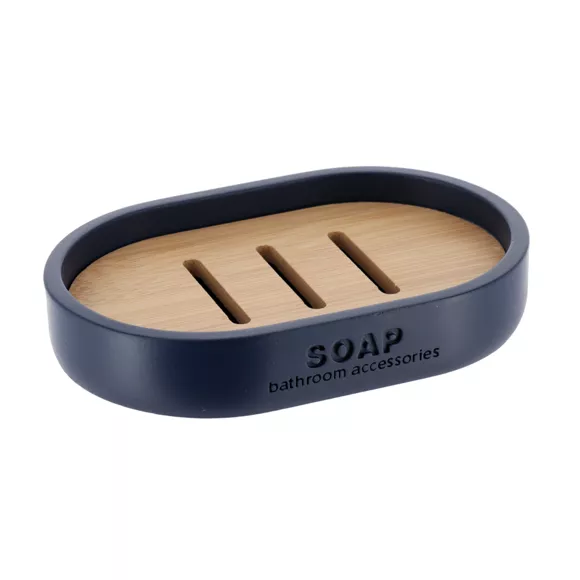 Eminza Set D'accessoires Salle De Bain Purebamboo Bleu Marine