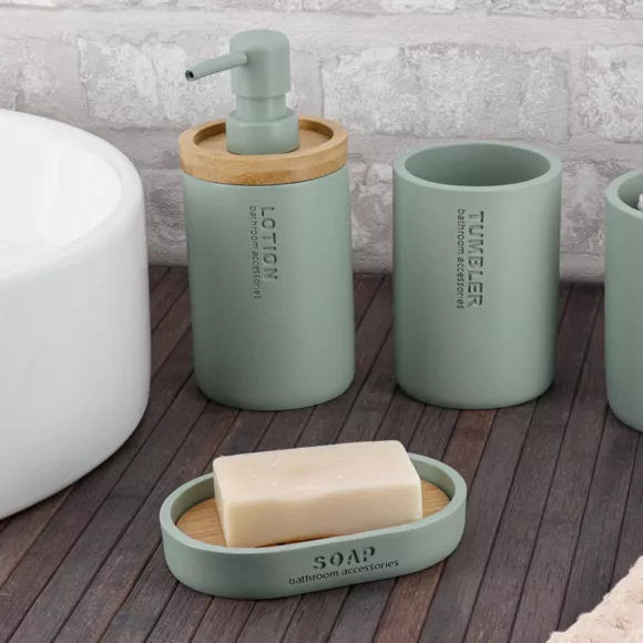 Eminza Set D'accessoires Salle De Bain Purebamboo Vert Eucalyptus