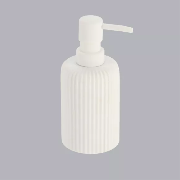 Eminza Set D'accessoires Salle De Bain Résine Strié Blanc