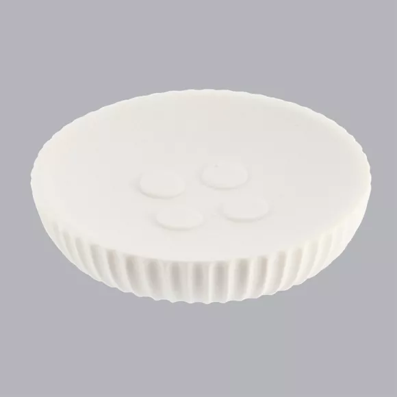 Eminza Set D'accessoires Salle De Bain Résine Strié Blanc