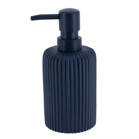 Eminza Set D'accessoires Salle De Bain Résine Strié Bleu Marine