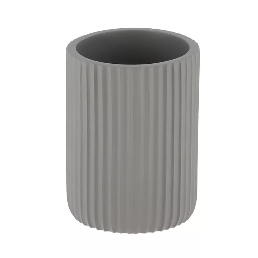 Eminza Set D'accessoires Salle De Bain Résine Strié Gris