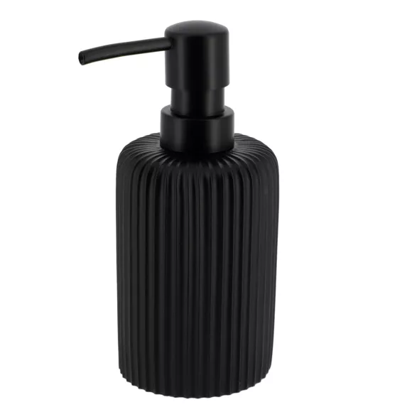Eminza Set D'accessoires Salle De Bain Résine Strié Noir
