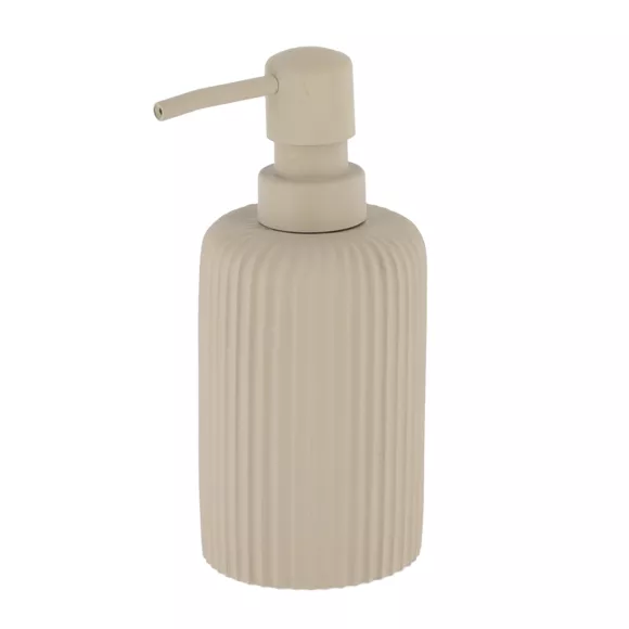 Eminza Set D'accessoires Salle De Bain Résine Strié Taupe