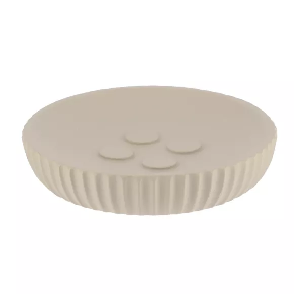 Eminza Set D'accessoires Salle De Bain Résine Strié Taupe