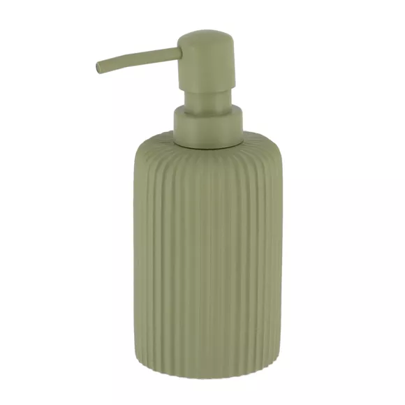 Eminza Set D'accessoires Salle De Bain Résine Strié Vert Kaki