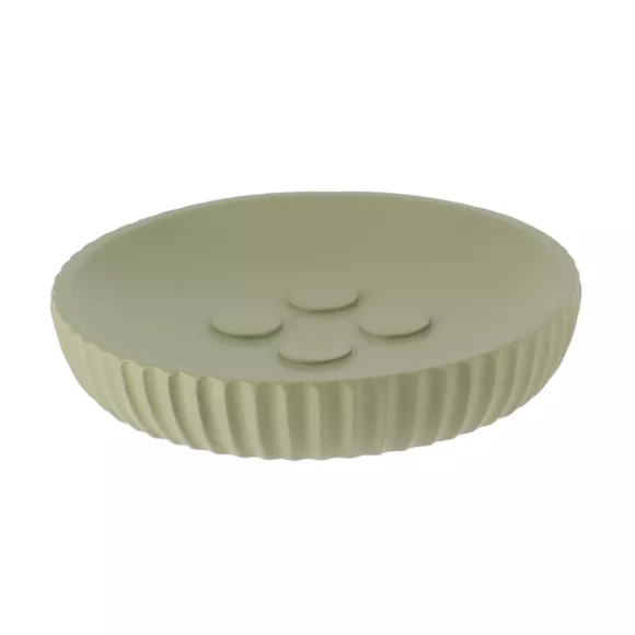 Eminza Set D'accessoires Salle De Bain Résine Strié Vert Kaki