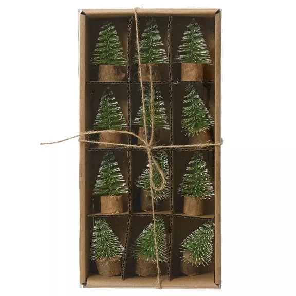 Eminza Set De Décorations à Parsemer Sapins En Lot De 12 Vert