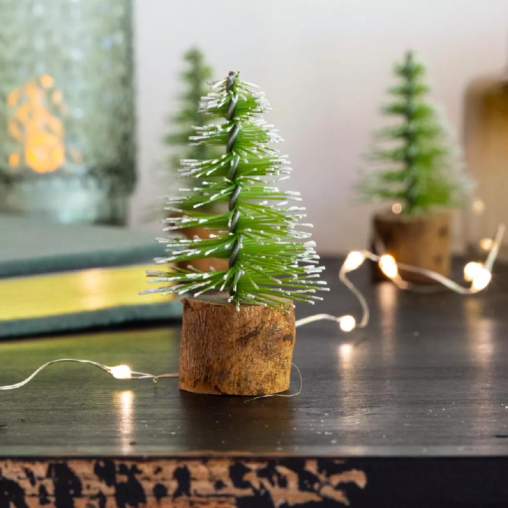 eminza Set de décorations à parsemer Sapins en lot de 12 Vert