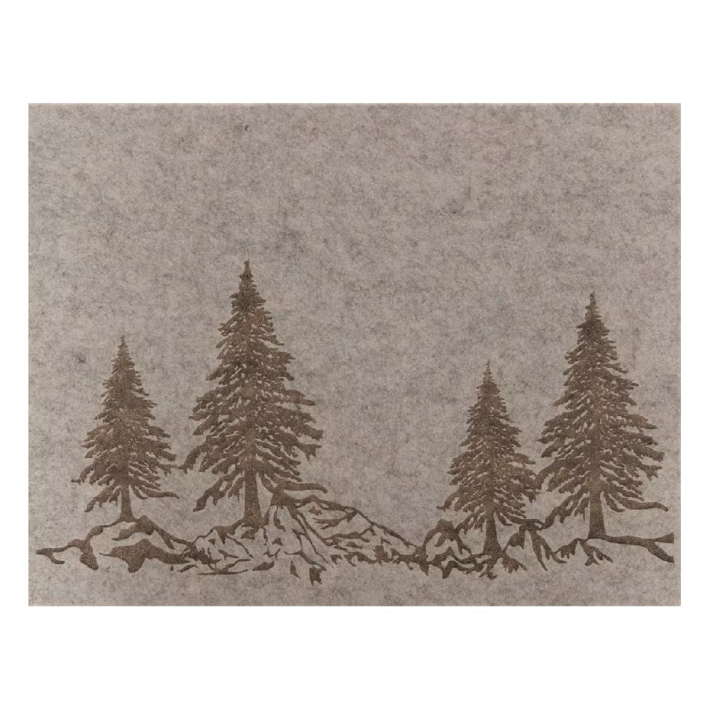 eminza Set de table en feutrine Forêt d'hiver Beige